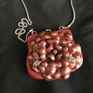 Very sweet Leather Burgandy Brighton clutch/shoulder bag
